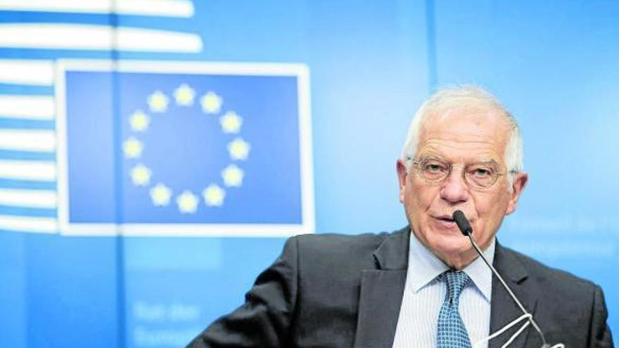 Josep Borrell, alto representante de la UE, durante una conferencia de prensa en Bruselas. Foto: E.P.