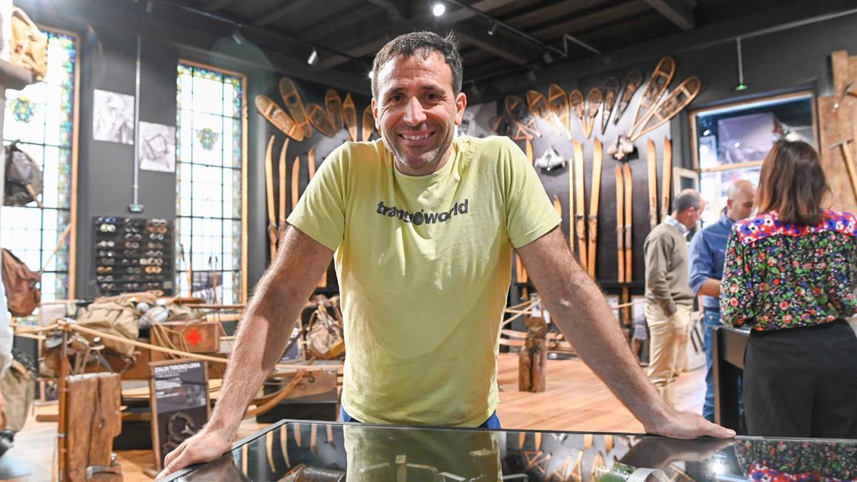 Alex Txikon, en el museo Mendietxe, en Azpeitia.
