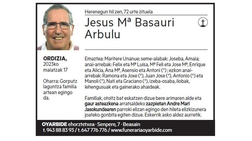 JESUS Mª BASAURI ARBULU