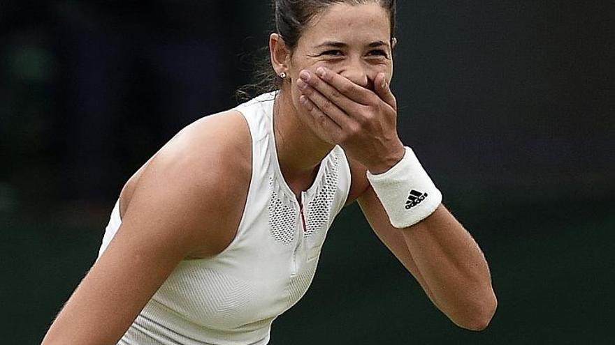 Garbiñe Muguruza tras ganar la final del Campeonato de Wimbledon