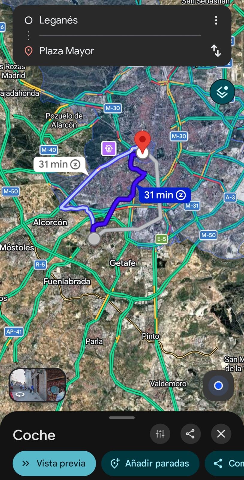 Un trayecto en el que aparece la letra Z.