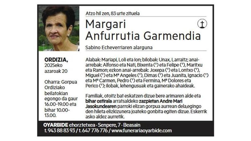 MARGARI ANFURRUTIA GARMENDIA