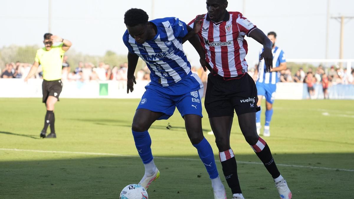 Selu Diallo en el partido contra el Athletic