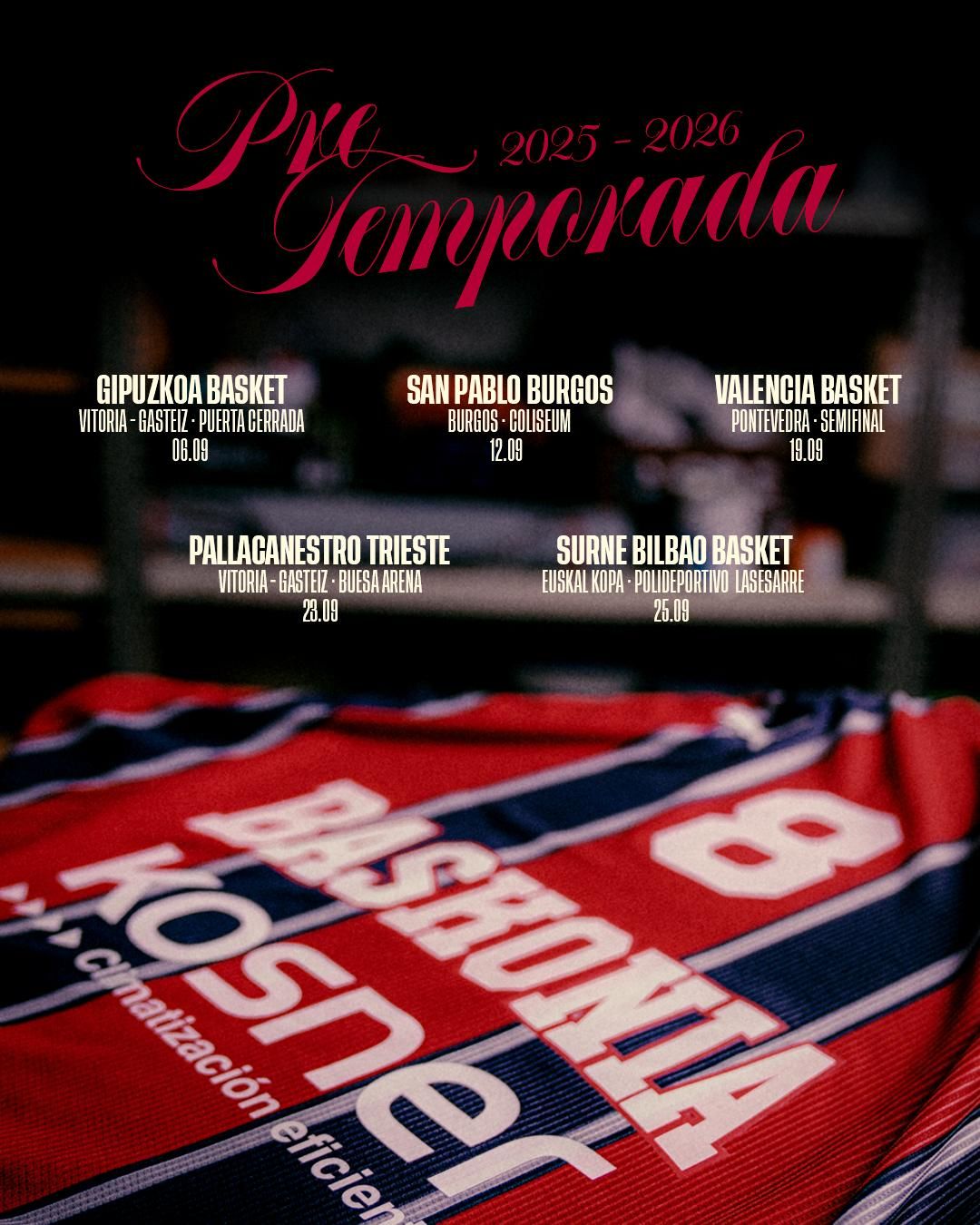 Calendario pretemporada de Baskonia