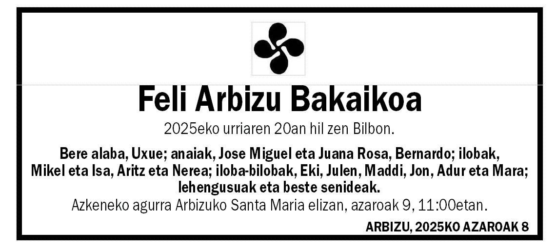 Feli Arbizu Bakaikoa
