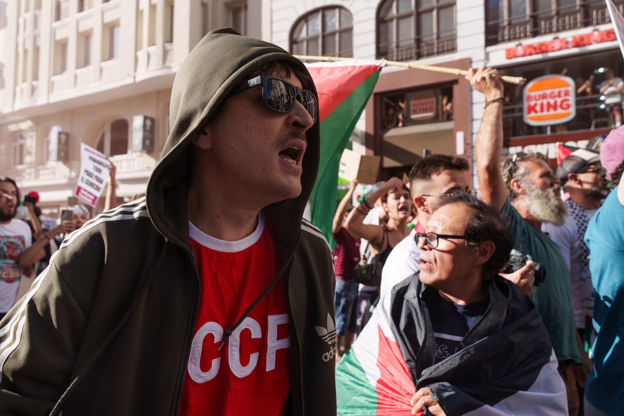 Cargas policiales en Madrid contra los manifestantes propalestina