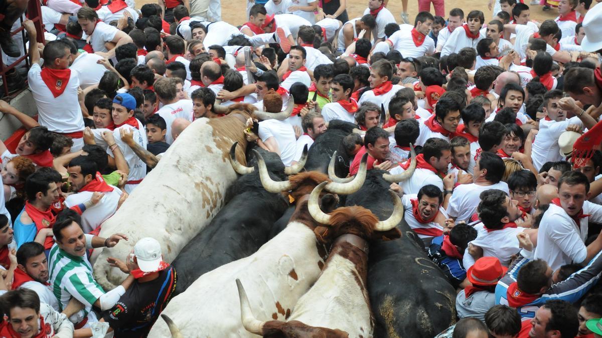 El dramático montón del 13 de julio de 2013 en San Fermín.