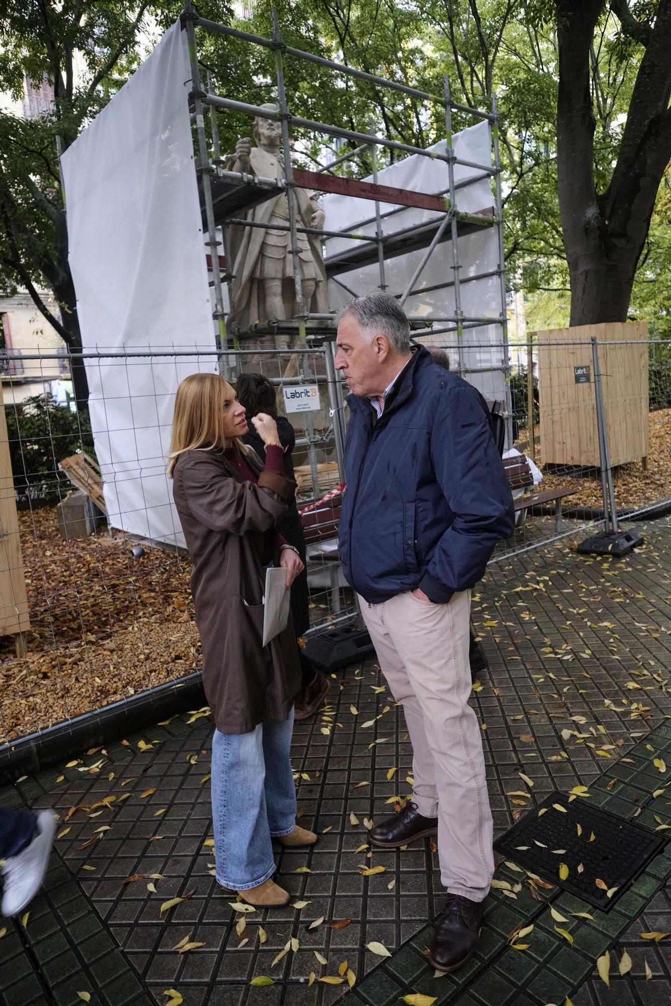 Las primeras estatuas se trasladarán de Sarasate a la Taconera la próxima semana