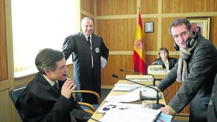 Momento del reciente rodaje de la película Lasa y Zabala, en Donostia.