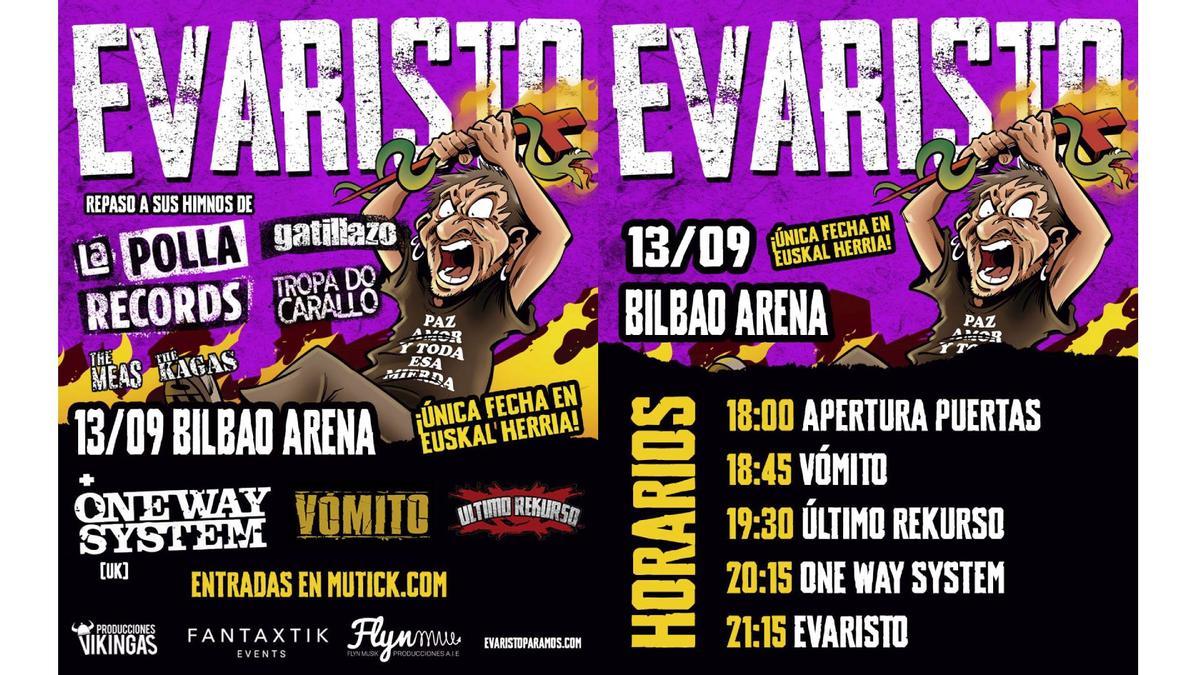 El Bilbao Arena acogerá el próximo 13 de septiembre a Evaristo