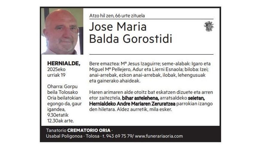 Jose Maria Balda Gorostidi