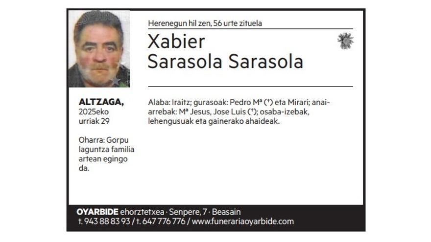 Xabier Sarasola Sarasola