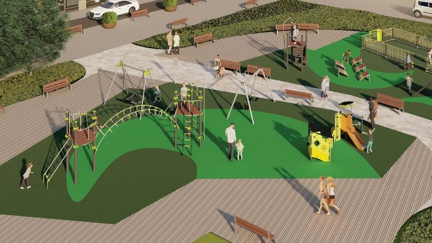 Juegos infantiles de la Plaza de la Grúa de Santutxu