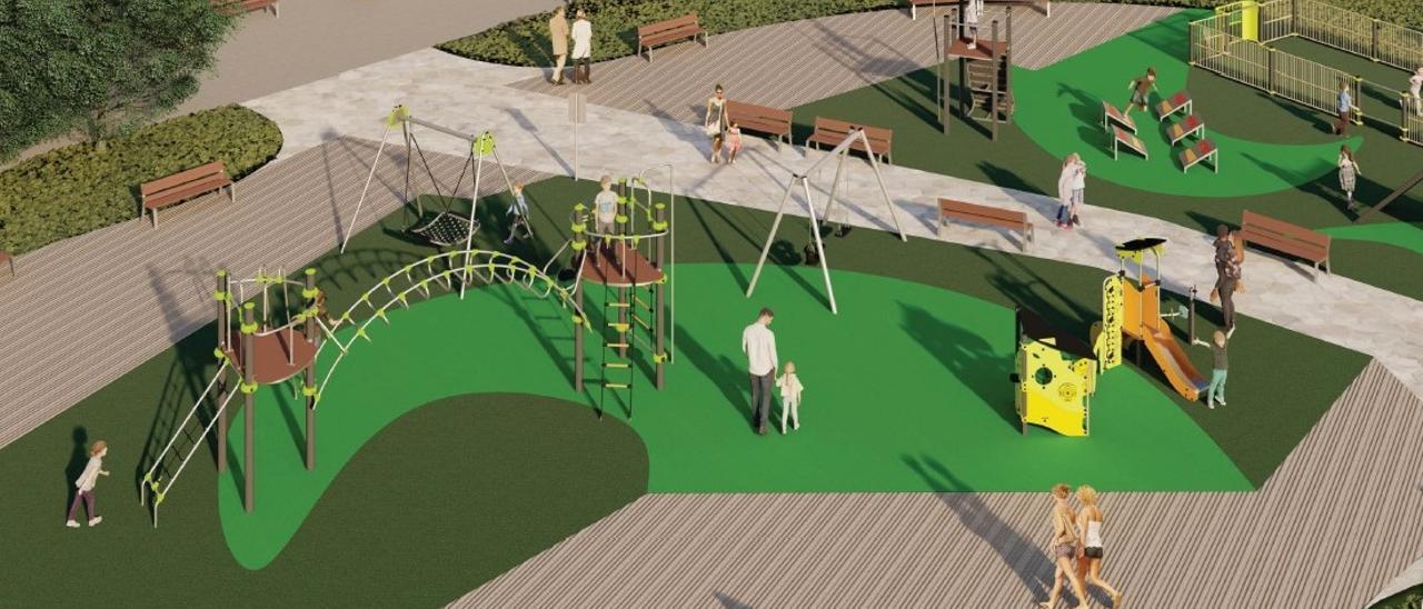 Juegos infantiles de la Plaza de la Grúa de Santutxu