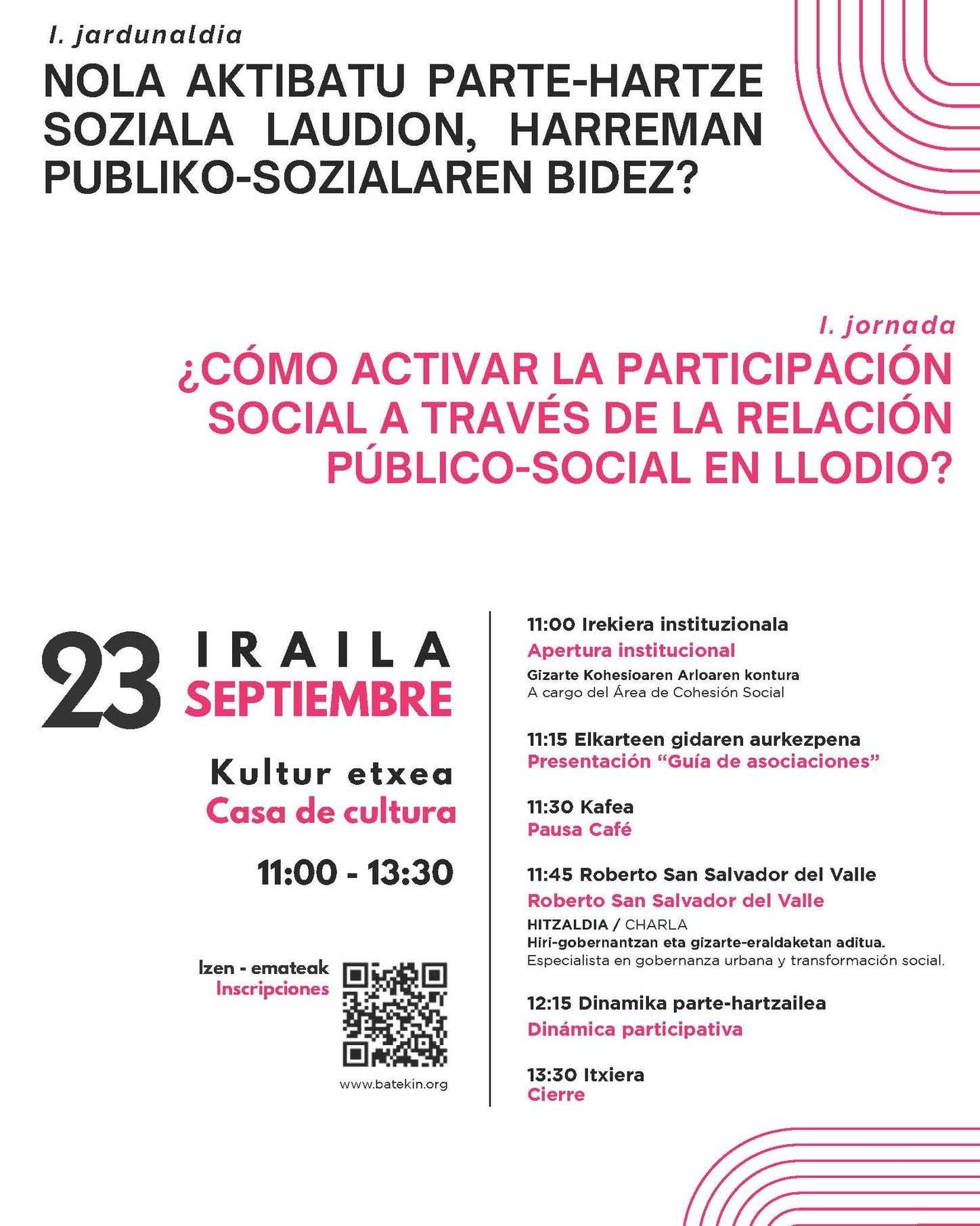 Cartel de la jornada de participación social