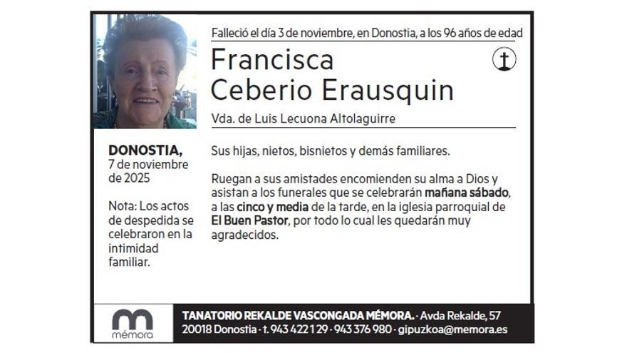 FRANCISCA CEBERIO ERAUSQUIN