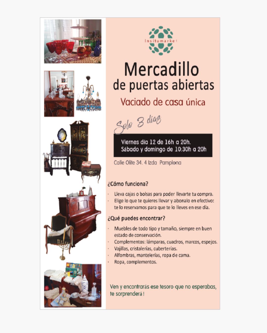 Cartel promocional de la venta.