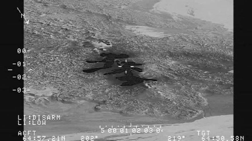 Fotografía cedida por la policía Nacional de Islandia que muestra la zona cubierta por lava al norte del glacial Vatnajokull.