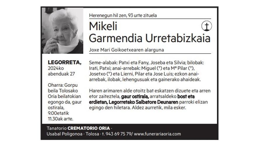 Mikeli Garmendia Urretabizkaia