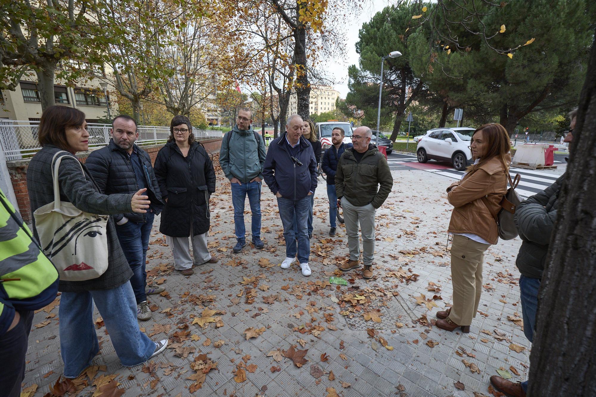 Fotos de la visita a las obras en el entorno de la plaza de los Fueros de Pamplona