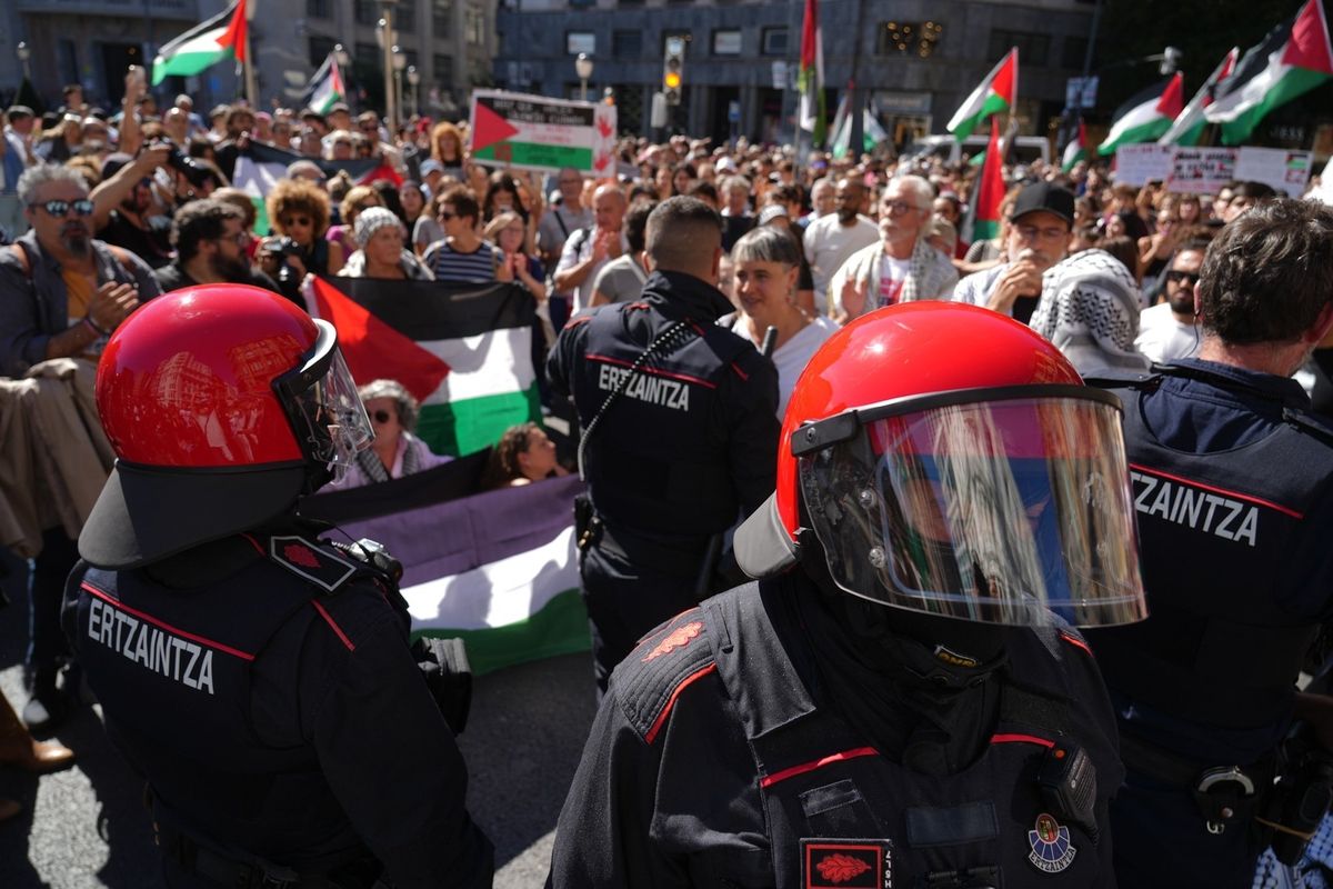 Manifestación en Bilbao en apoyo al pueblo palestino y a la flotilla