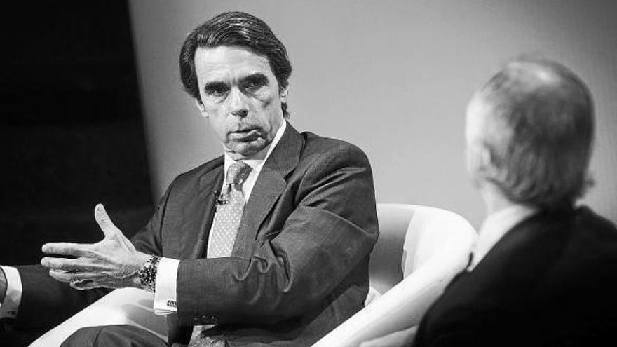 José María Aznar, ayer durante su entrevista en el foro de la Casa de América en Madrid.
