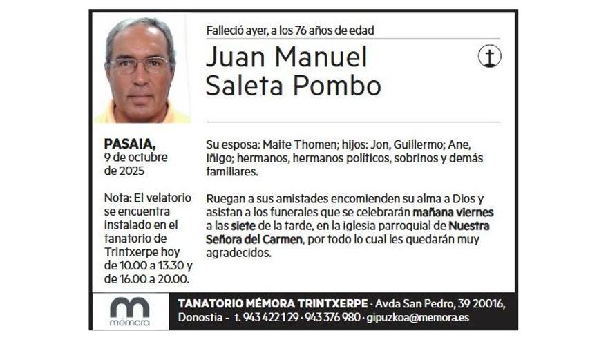 JUAN MANUEL SALETA POMBO