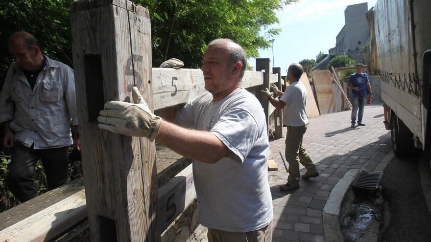 La colocación del vallado del Encierro comienza el lunes en la bajada del callejón