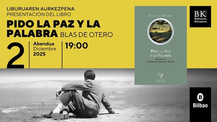 &#039;Pido la paz y la palabra&#039; poesia liburuaren aurkezpena jasoko du Bidebarrietak