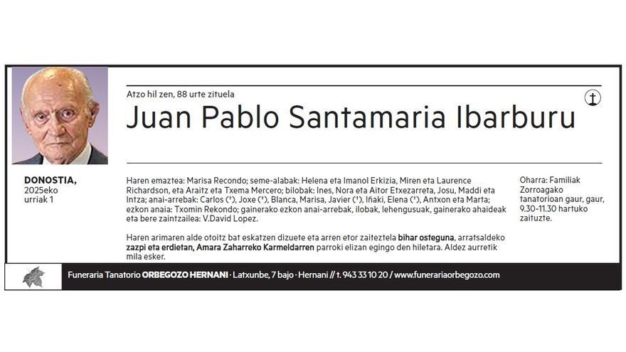 JUAN PABLO SANTAMARIA IBARBURU