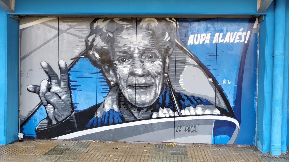 Mural dedicado a &#039;La Paca&#039; en Mendizorroza