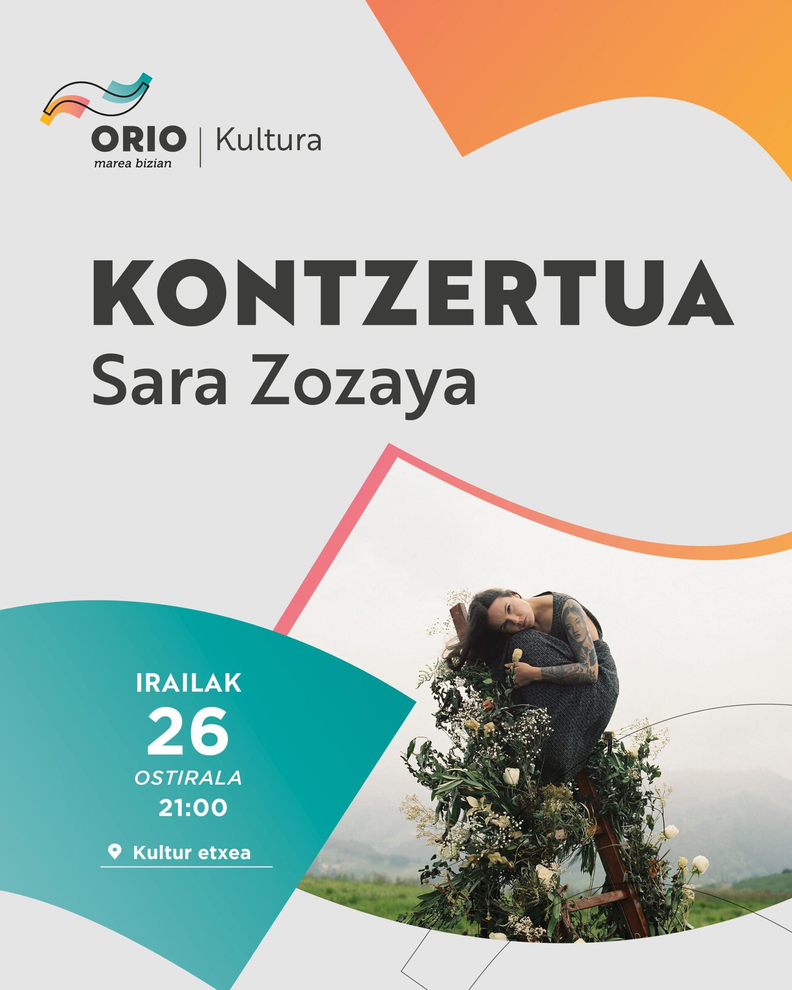 Cartel del concierto de Sara Zozaya en Orio.