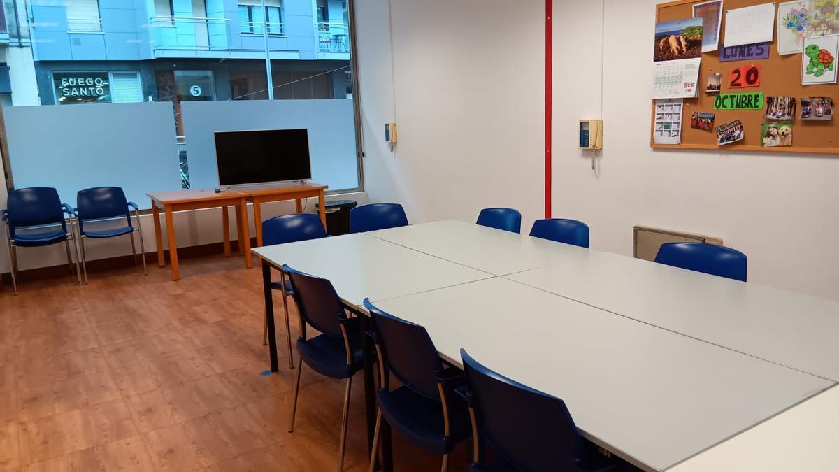 Interior del espacio que ha ofrecido el Ayuntamiento de Donostia en la plaza Nafarroa Beherea.