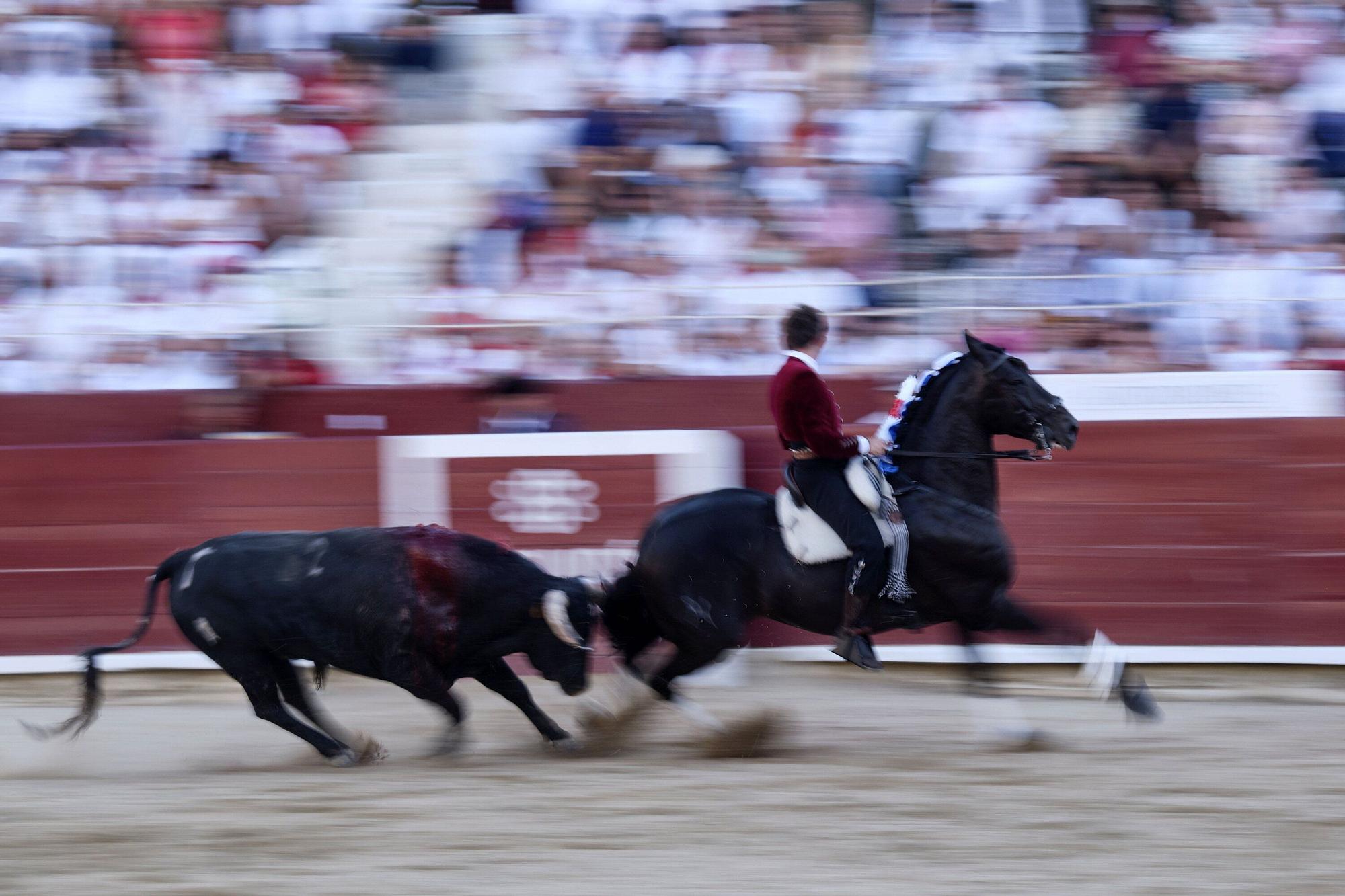 Fotos de la 'encerrona' de Guillermo Hermoso de Mendoza en la plaza de toros de Estella - Lizarra
