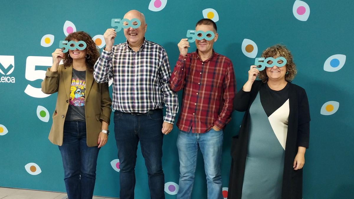 Grados, Rodríguez, Abascal y Cuesta, con el ‘500’ en los ojos.