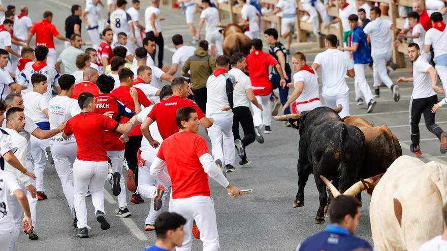 Cuatro heridos leves en el quinto encierro de Tafalla