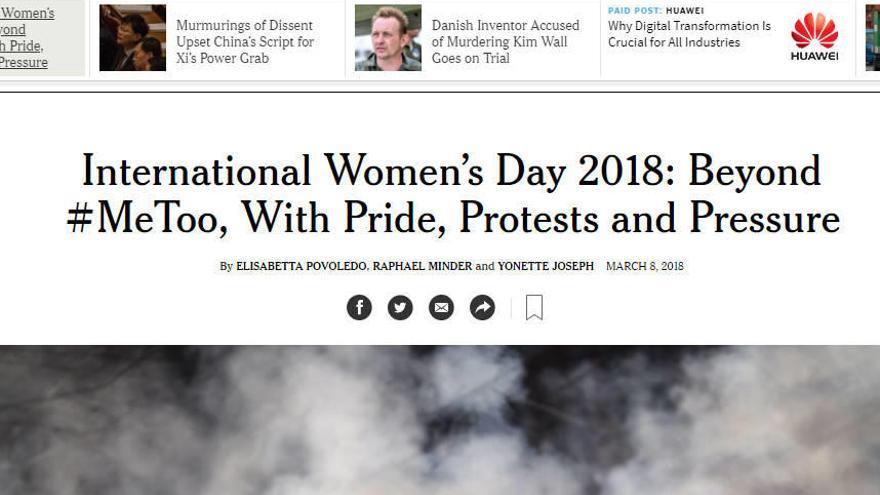 La prensa internacional se hace eco de la huelga feminista