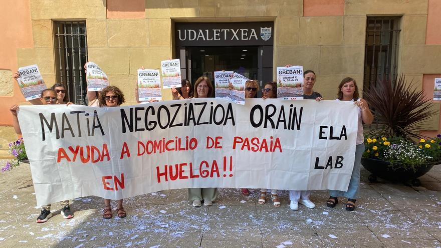 Huelga de las trabajadoras de ayuda a domicilio de Pasaia