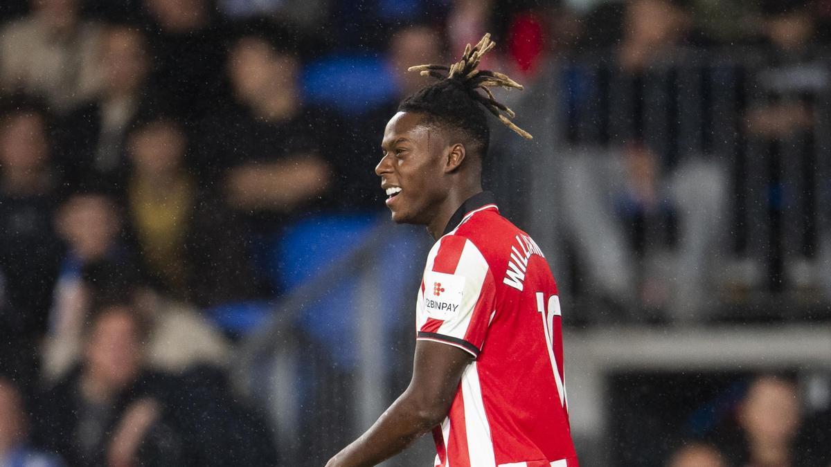 Nico Williams, ante la Real Sociedad.