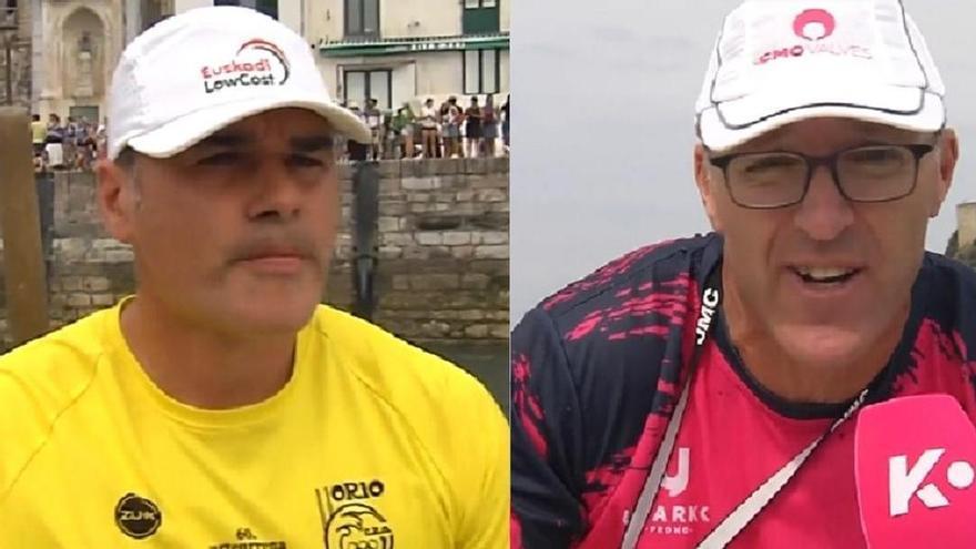 Iker Zabala y Joseba Fernández, indignados en la Bandera de La Concha
