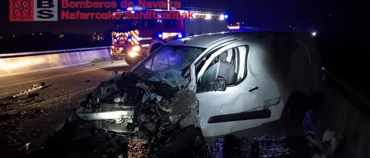 Fotos del accidente de la N-121 a la altura de Noáin