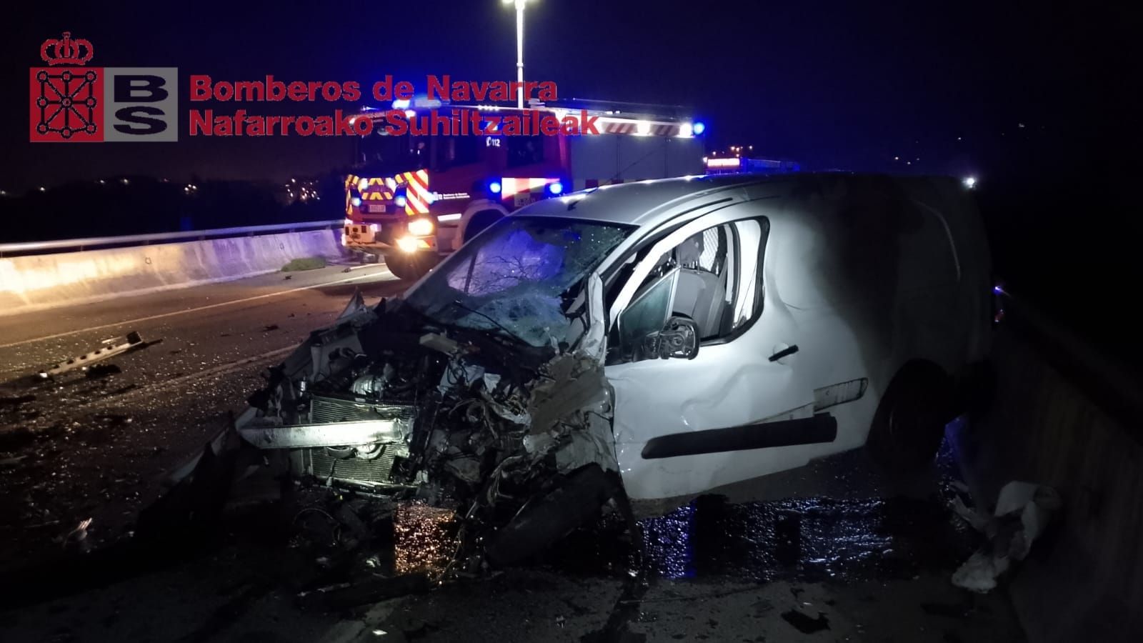 Fotos del accidente de la N-121 a la altura de Noáin