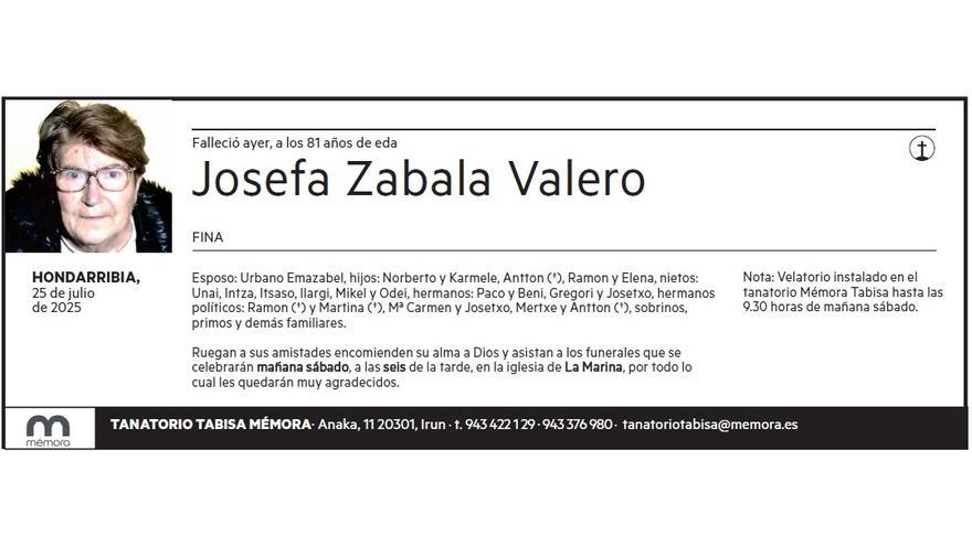 JOSEFA ZABALA VALERO