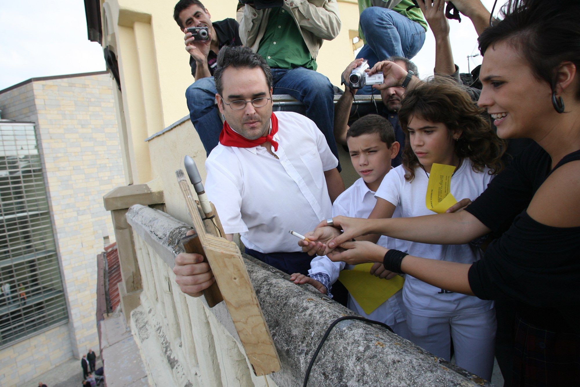 Protagonistas del cohete de San Fermín Txikito a lo largo de los años