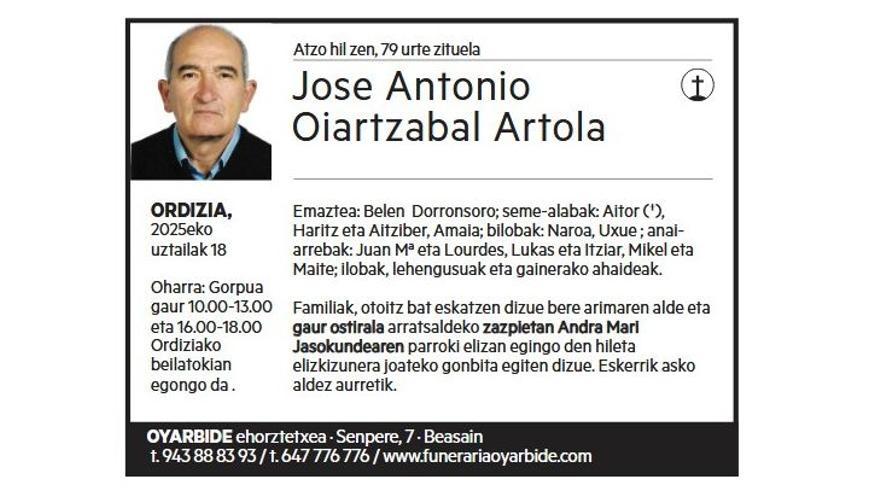 JOSE ANTONIO OIARTZABAL ARTOLA