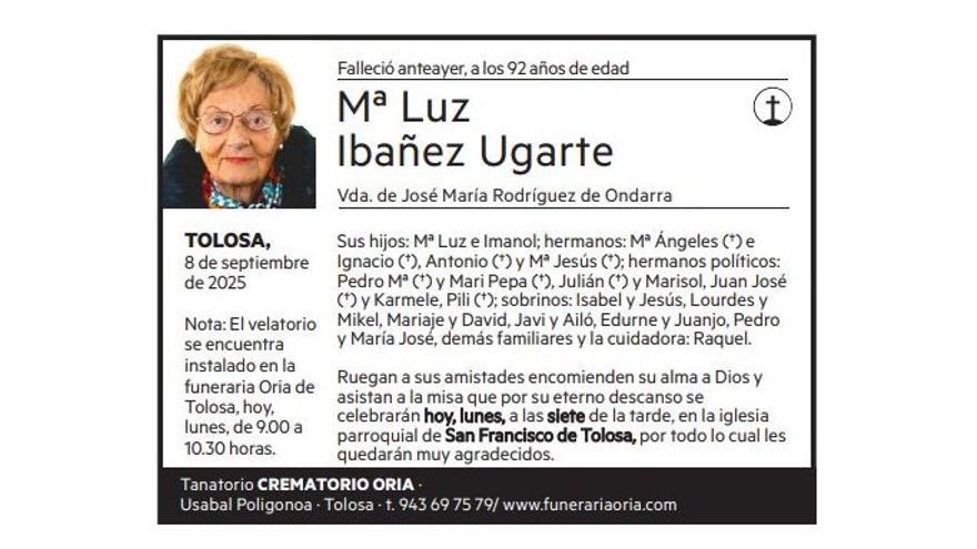Mª Luz Ibañez Ugarte