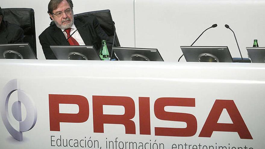 Cebrián en una intervención del grupo PRISA.