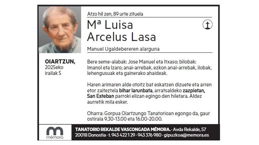 Mª LUISA ARCELUS LASA