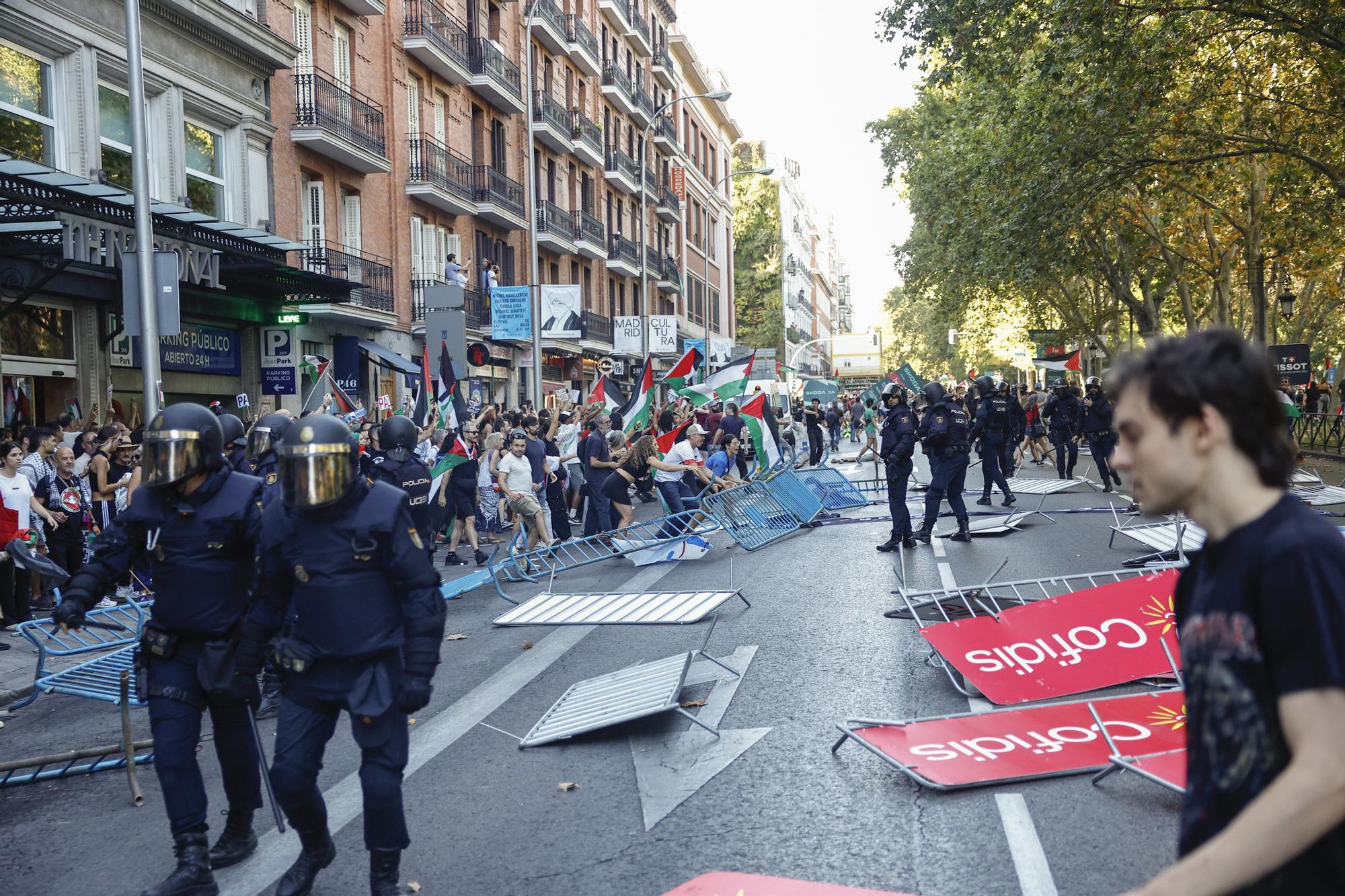 Cargas policiales en Madrid contra los manifestantes propalestina