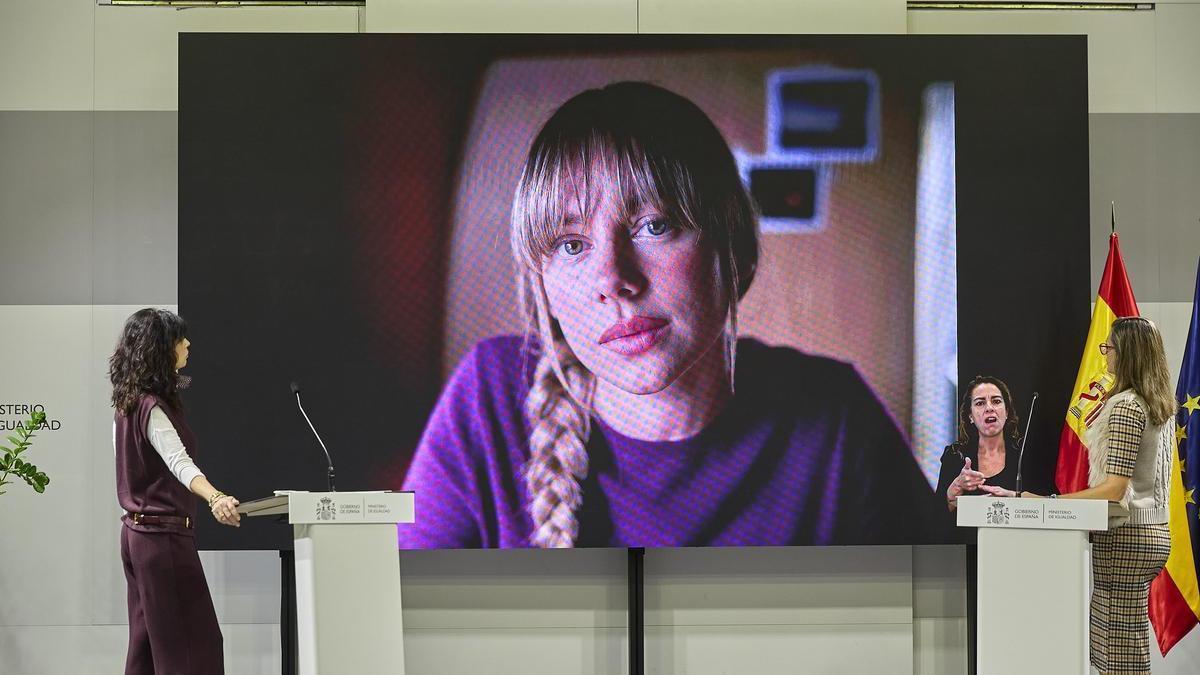 La ministra Ana Redondo durante la presentación de la campaña.